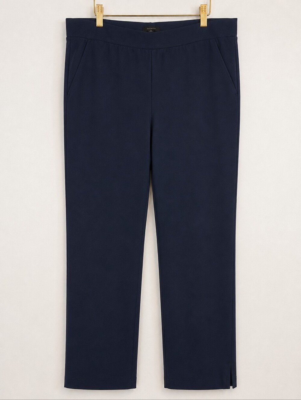 Talbots Stretch Pull On Straight Leg Pants Navy High Rise 2X Petite